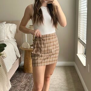 Plaid Tan Skirt